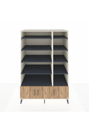 Kronos Dolap 10 Raflı 3 Kapaklı 132x59x195 Aytaşı-Çam/Antrasit