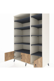 Kronos Dolap 10 Raflı 3 Kapaklı 132x59x195 Aytaşı-Çam/Antrasit