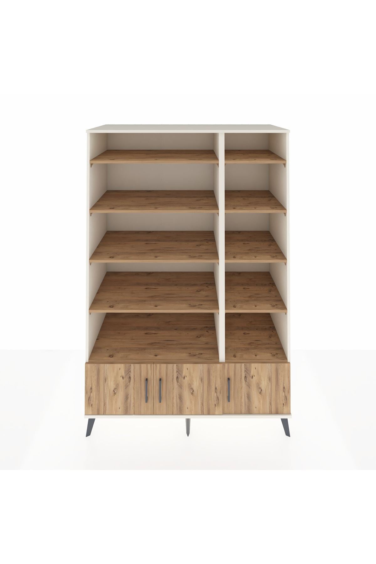 Kronos Dolap 10 Raflı 3 Kapaklı 132x59x195 Aytaşı-Çam/Çam