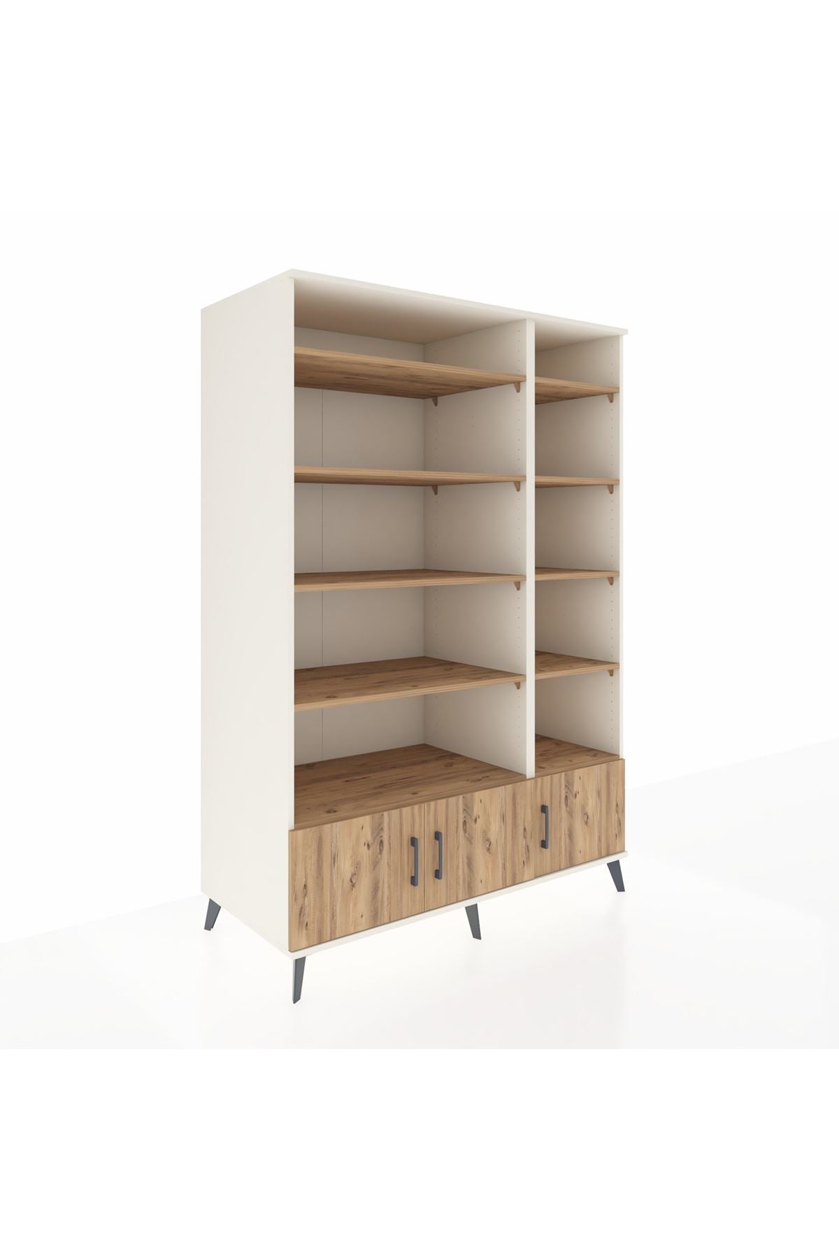 Kronos Dolap 10 Raflı 3 Kapaklı 132x59x195 Aytaşı-Çam/Çam