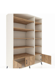 Kronos Dolap 10 Raflı 3 Kapaklı 132x59x195 Aytaşı-Çam/Çam