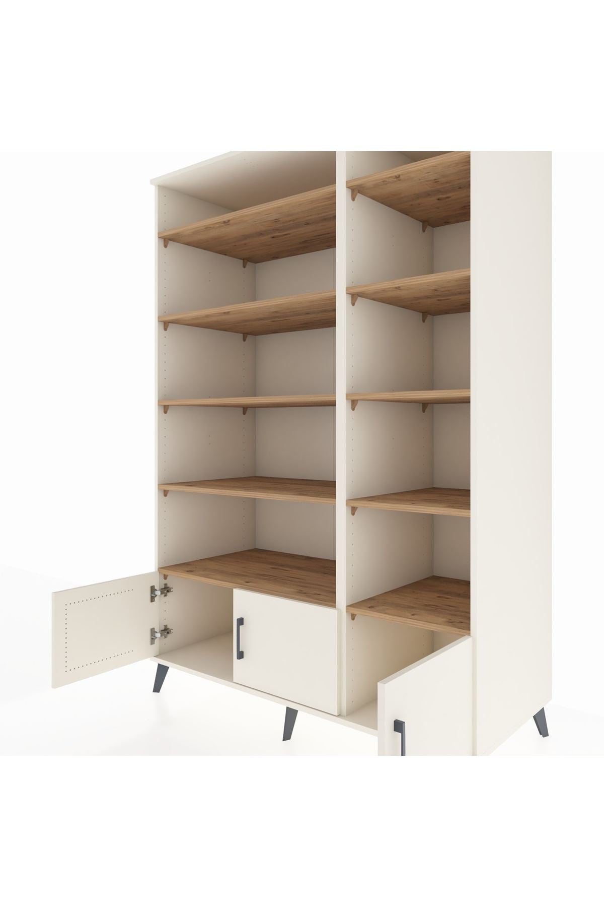 Kronos Dolap 10 Raflı 3 Kapaklı 132x59x195 Aytaşı-Aytaşı/Çam