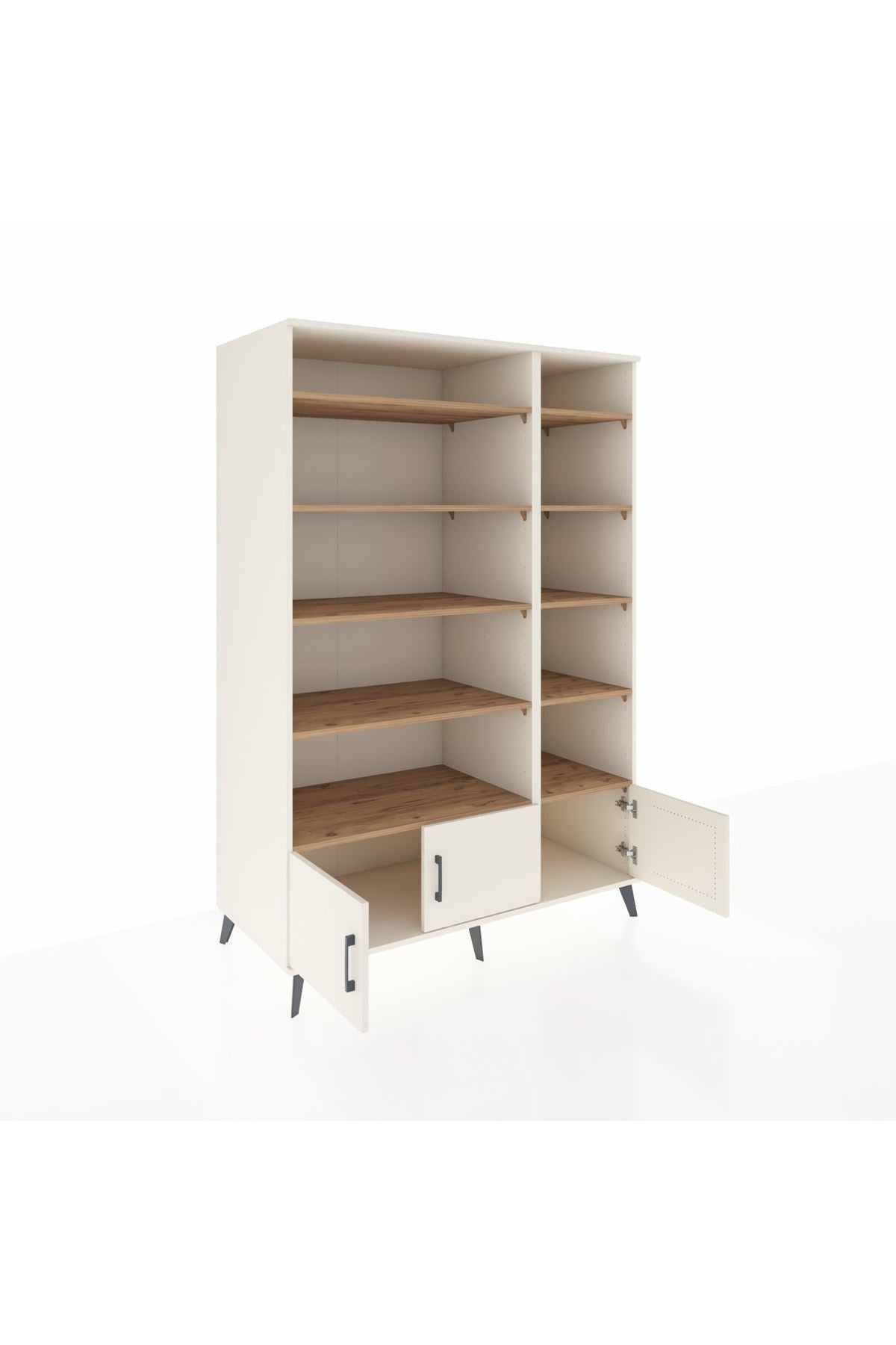 Kronos Dolap 10 Raflı 3 Kapaklı 132x59x195 Aytaşı-Aytaşı/Çam