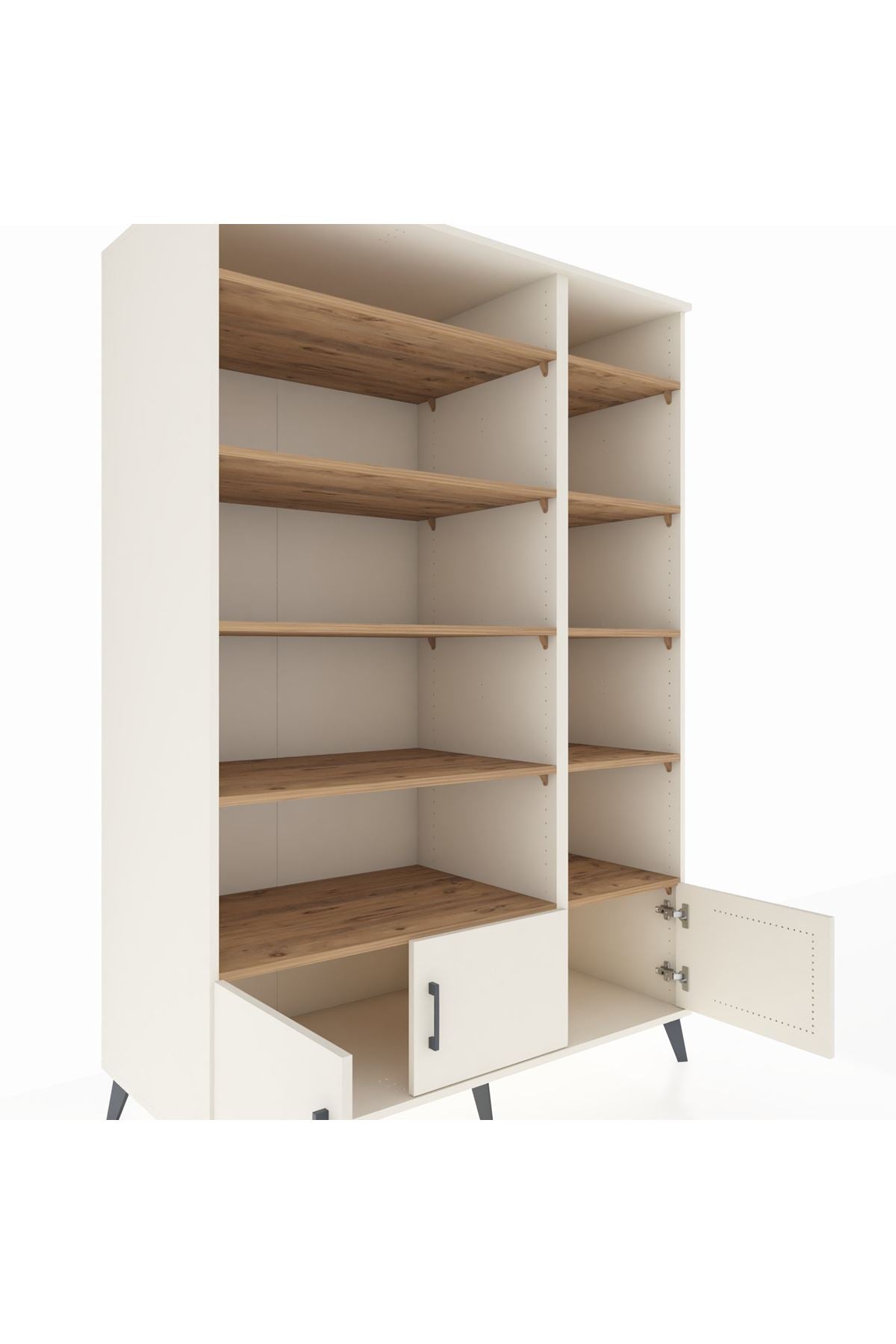 Kronos Dolap 10 Raflı 3 Kapaklı 132x59x195 Aytaşı-Aytaşı/Çam