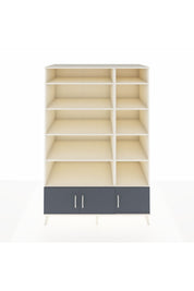 Kronos Dolap 10 Raflı 3 Kapaklı 132x59x195 Aytaşı-Antrasit/Aytaşı