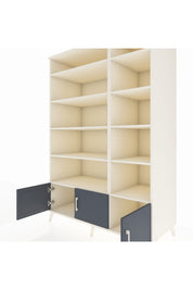 Kronos Dolap 10 Raflı 3 Kapaklı 132x59x195 Aytaşı-Antrasit/Aytaşı