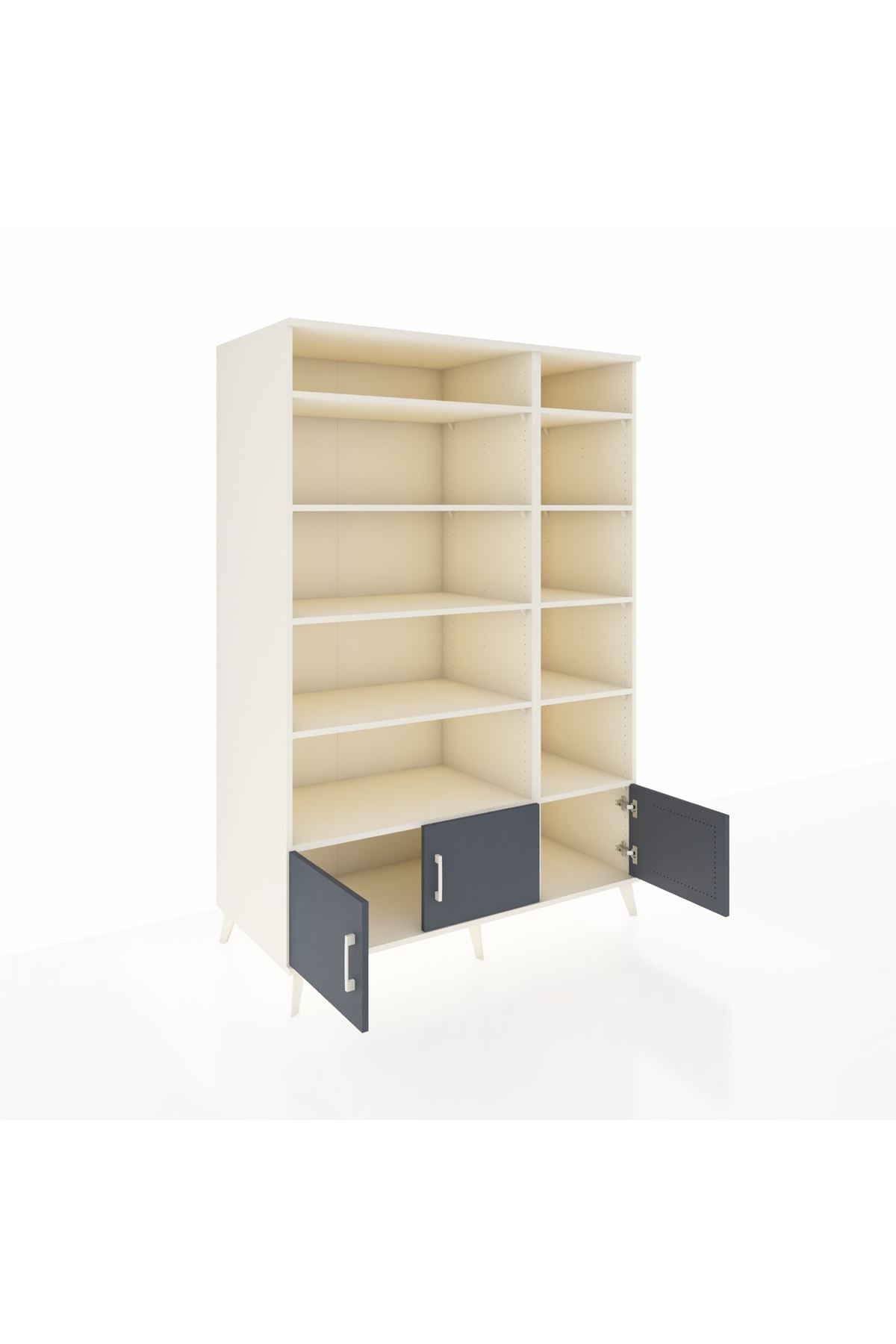 Kronos Dolap 10 Raflı 3 Kapaklı 132x59x195 Aytaşı-Antrasit/Aytaşı