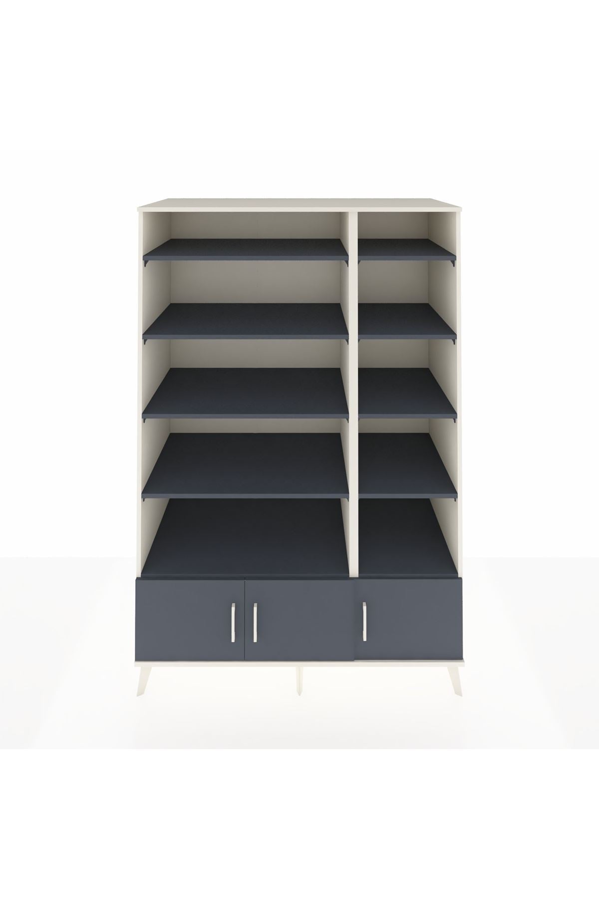 Kronos Dolap 10 Raflı 3 Kapaklı 132x59x195 Aytaşı-Antrasit/Antrasit