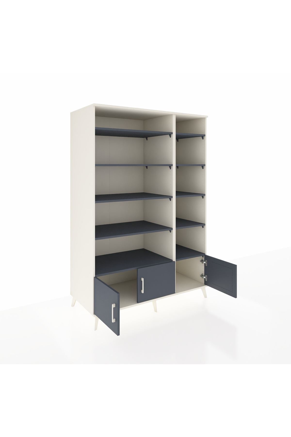 Kronos Dolap 10 Raflı 3 Kapaklı 132x59x195 Aytaşı-Antrasit/Antrasit