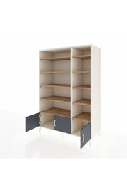 Kronos Dolap 10 Raflı 3 Kapaklı 132x59x195 Aytaşı-Antrasit/Çam