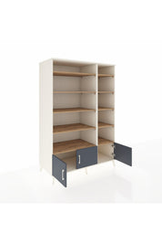 Kronos Dolap 10 Raflı 3 Kapaklı 132x59x195 Aytaşı-Antrasit/Çam