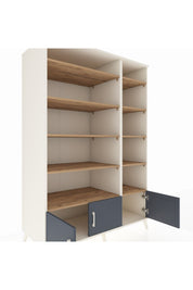 Kronos Dolap 10 Raflı 3 Kapaklı 132x59x195 Aytaşı-Antrasit/Çam