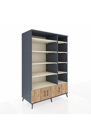 Kronos Dolap 10 Raflı 3 Kapaklı 132x59x195 Antrasit-Çam/Aytaşı