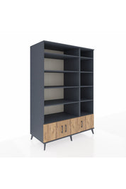 Kronos Dolap 10 Raflı 3 Kapaklı 132x59x195 Antrasit-Çam/Antrasit