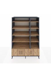 Kronos Dolap 10 Raflı 3 Kapaklı 132x59x195 Antrasit-Çam/Çam