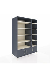 Kronos Dolap 10 Raflı 3 Kapaklı 132x59x195 Antrasit-Antrasit/Aytaşı