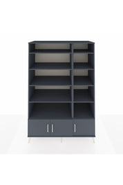 Kronos Dolap 10 Raflı 3 Kapaklı 132x59x195 Antrasit-Antrasit/Antrasit