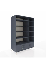 Kronos Dolap 10 Raflı 3 Kapaklı 132x59x195 Antrasit-Antrasit/Antrasit