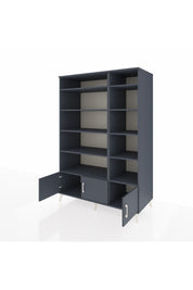 Kronos Dolap 10 Raflı 3 Kapaklı 132x59x195 Antrasit-Antrasit/Antrasit