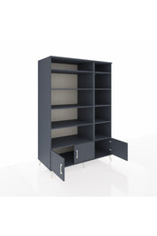 Kronos Dolap 10 Raflı 3 Kapaklı 132x59x195 Antrasit-Antrasit/Antrasit