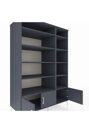 Kronos Dolap 10 Raflı 3 Kapaklı 132x59x195 Antrasit-Antrasit/Antrasit