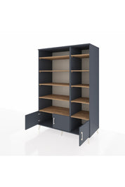 Kronos Dolap 10 Raflı 3 Kapaklı 132x59x195 Antrasit-Antrasit/Çam