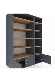 Kronos Dolap 10 Raflı 3 Kapaklı 132x59x195 Antrasit-Antrasit/Çam