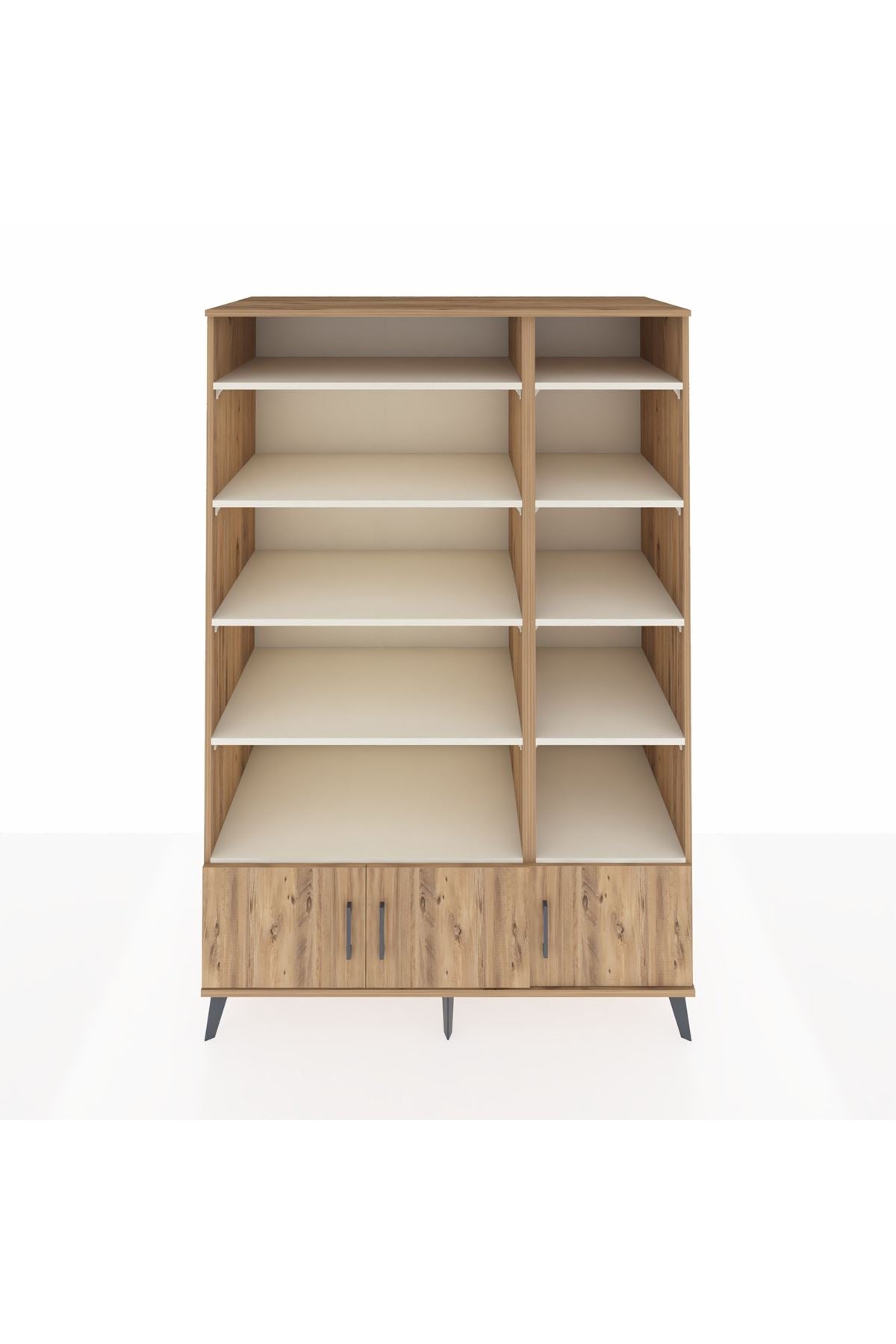 Kronos Dolap 10 Raflı 3 Kapaklı 132x59x195 Çam-Çam/Aytaşı