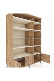 Kronos Dolap 10 Raflı 3 Kapaklı 132x59x195 Çam-Çam/Aytaşı