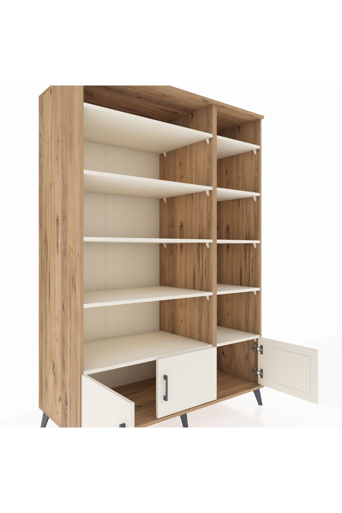 Kronos Dolap 10 Raflı 3 Kapaklı 132x59x195 Çam-Aytaşı/Aytaşı