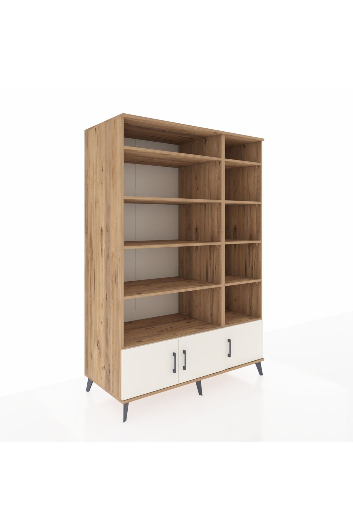 Kronos Dolap 10 Raflı 3 Kapaklı 132x59x195 Çam-Aytaşı/Çam