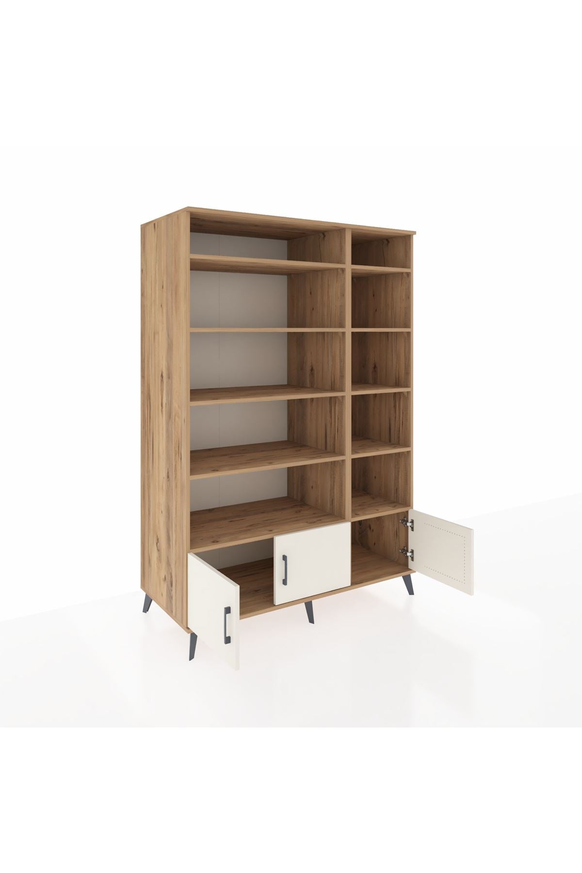 Kronos Dolap 10 Raflı 3 Kapaklı 132x59x195 Çam-Aytaşı/Çam