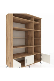Kronos Dolap 10 Raflı 3 Kapaklı 132x59x195 Çam-Aytaşı/Çam