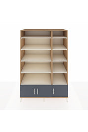 Kronos Dolap 10 Raflı 3 Kapaklı 132x59x195 Çam-Antrasit/Aytaşı