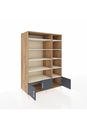 Kronos Dolap 10 Raflı 3 Kapaklı 132x59x195 Çam-Antrasit/Aytaşı