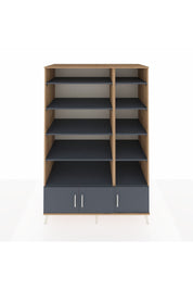 Kronos Dolap 10 Raflı 3 Kapaklı 132x59x195 Çam-Antrasit/Antrasit