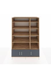 Kronos Dolap 10 Raflı 3 Kapaklı 132x59x195 Çam-Antrasit/Çam