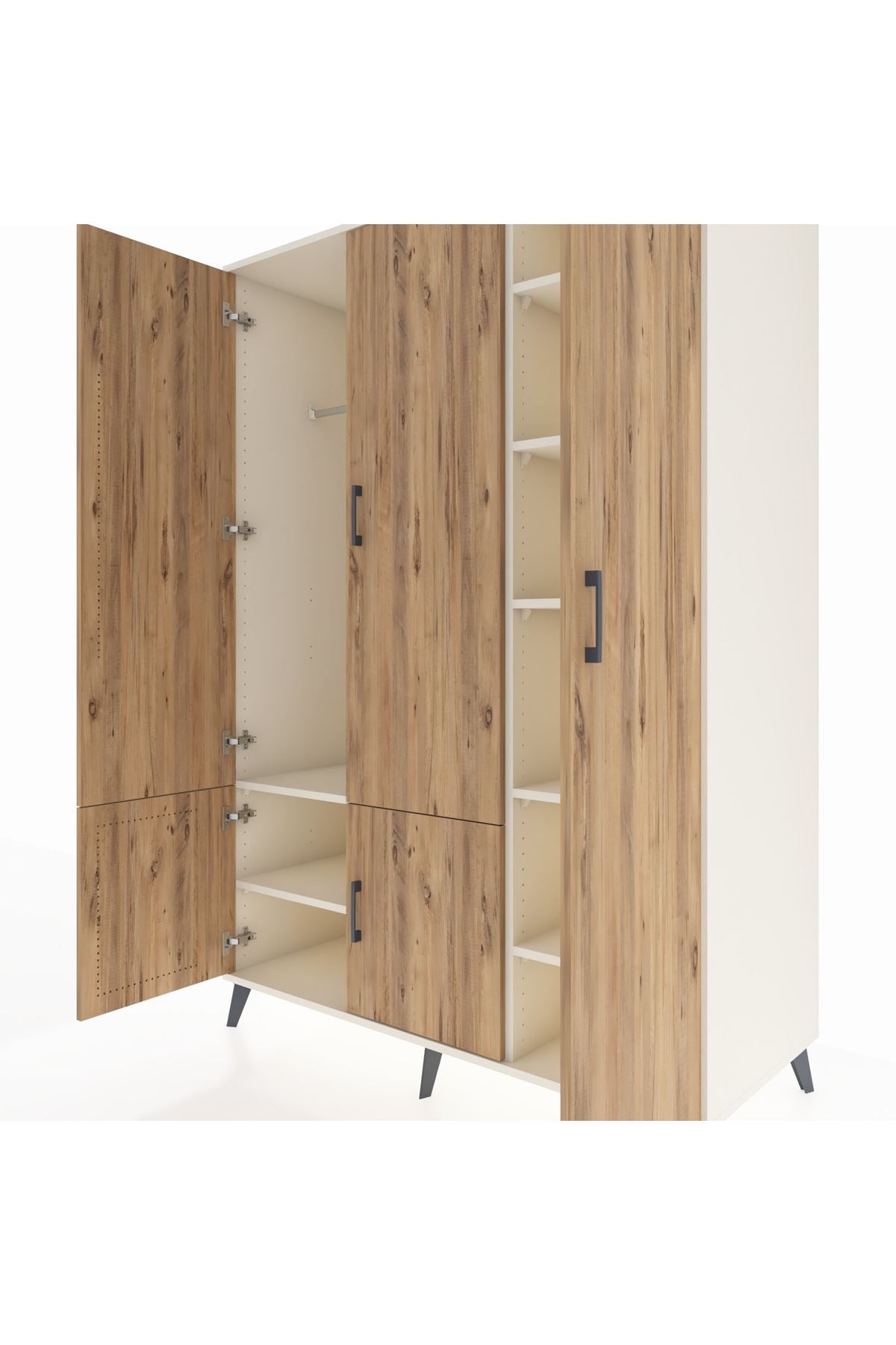 Kronos Dolap 7 Raflı 5 Kapaklı Tek Askılı 132x59x195 Aytaşı-Çam/Aytaşı