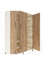 Kronos Dolap 7 Raflı 5 Kapaklı Tek Askılı 132x59x195 Aytaşı-Çam/Aytaşı