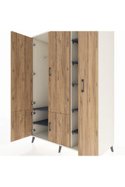 Kronos Dolap 7 Raflı 5 Kapaklı Tek Askılı 132x59x195 Aytaşı-Çam/Antrasit