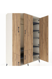 Kronos Dolap 7 Raflı 5 Kapaklı Tek Askılı 132x59x195 Aytaşı-Çam/Antrasit