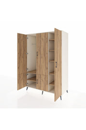 Kronos Dolap 7 Raflı 5 Kapaklı Tek Askılı 132x59x195 Aytaşı-Çam/Çam