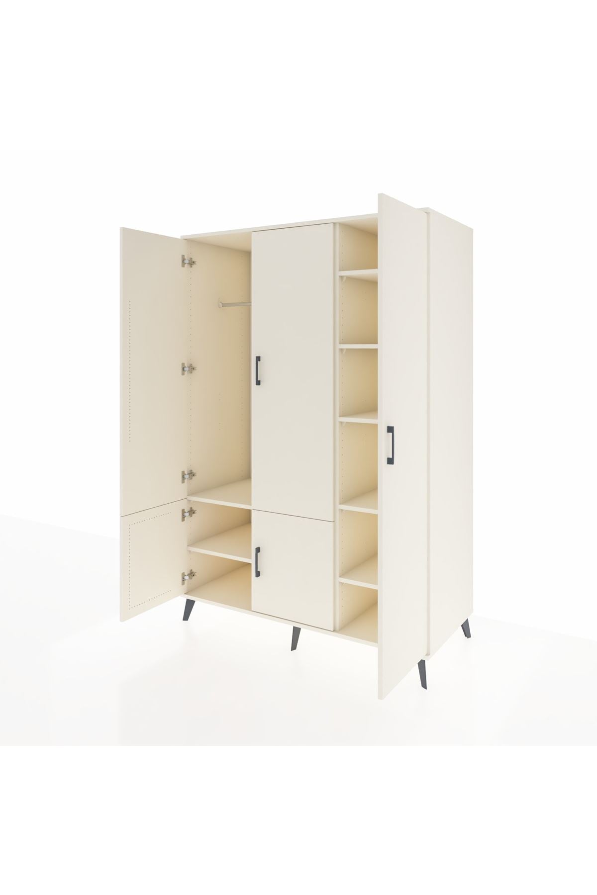 Kronos Dolap 7 Raflı 5 Kapaklı Tek Askılı 132x59x195 Aytaşı-Aytaşı/Aytaşı