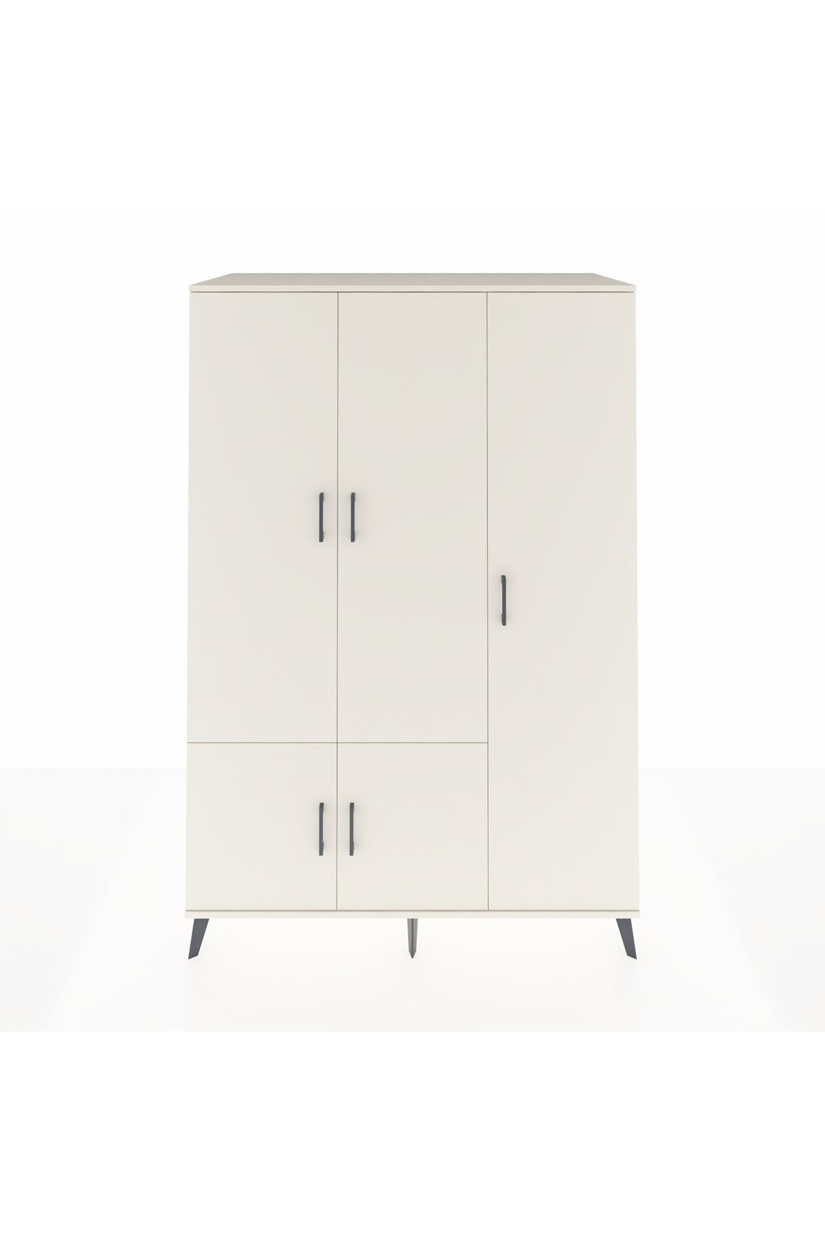 Kronos Dolap 7 Raflı 5 Kapaklı Tek Askılı 132x59x195 Aytaşı-Aytaşı/Çam