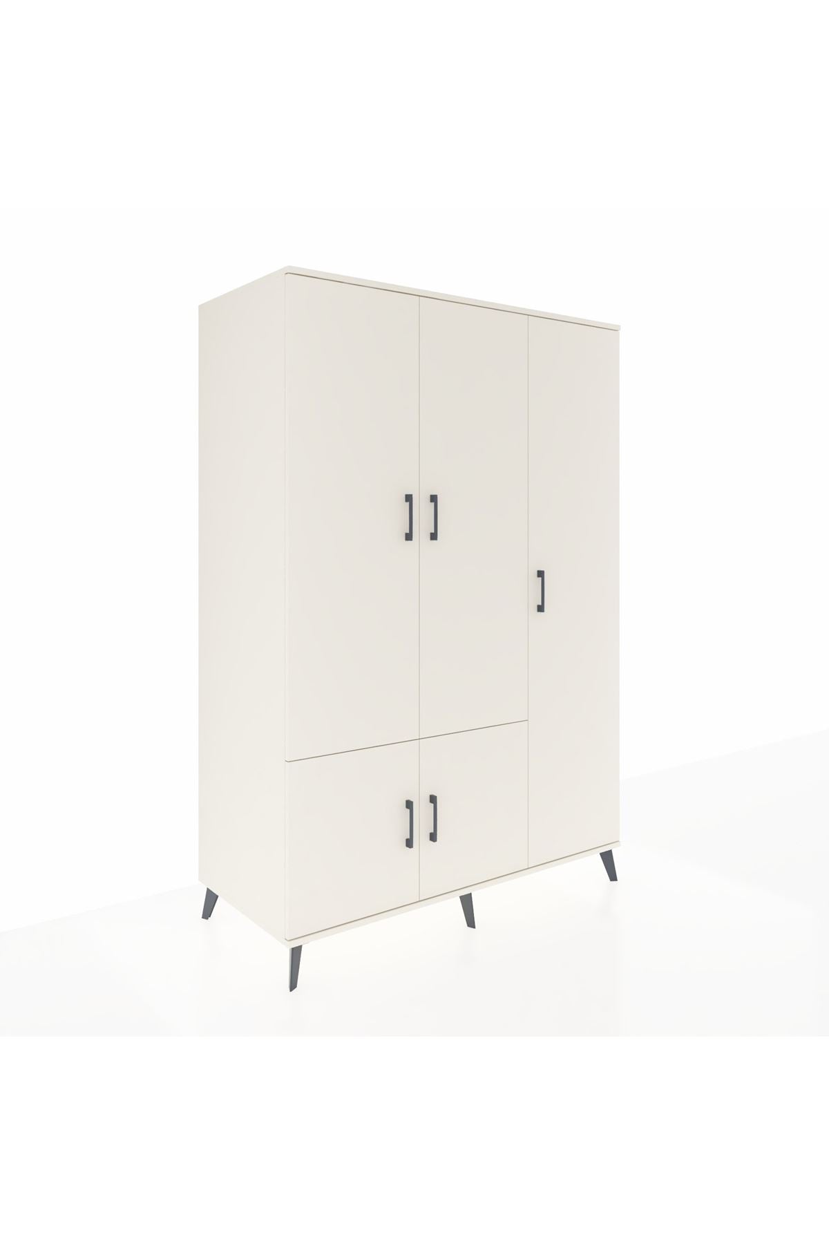 Kronos Dolap 7 Raflı 5 Kapaklı Tek Askılı 132x59x195 Aytaşı-Aytaşı/Çam