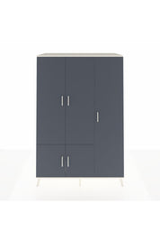 Kronos Dolap 7 Raflı 5 Kapaklı Tek Askılı 132x59x195 Aytaşı-Antrasit/Aytaşı