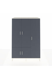 Kronos Dolap 7 Raflı 5 Kapaklı Tek Askılı 132x59x195 Aytaşı-Antrasit/Antrasit