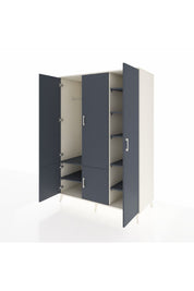 Kronos Dolap 7 Raflı 5 Kapaklı Tek Askılı 132x59x195 Aytaşı-Antrasit/Antrasit