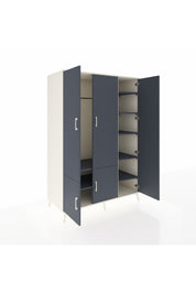 Kronos Dolap 7 Raflı 5 Kapaklı Tek Askılı 132x59x195 Aytaşı-Antrasit/Antrasit