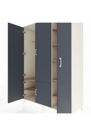 Kronos Dolap 7 Raflı 5 Kapaklı Tek Askılı 132x59x195 Aytaşı-Antrasit/Çam